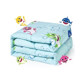 Sivio Weighted Blanket 5 lbs, Super Soft Crystal Velvet & Minky Dots Cartoon Patterns Reverise Heavy Throw, Heavy Blankets, 36 x 48 Inch Green Shark