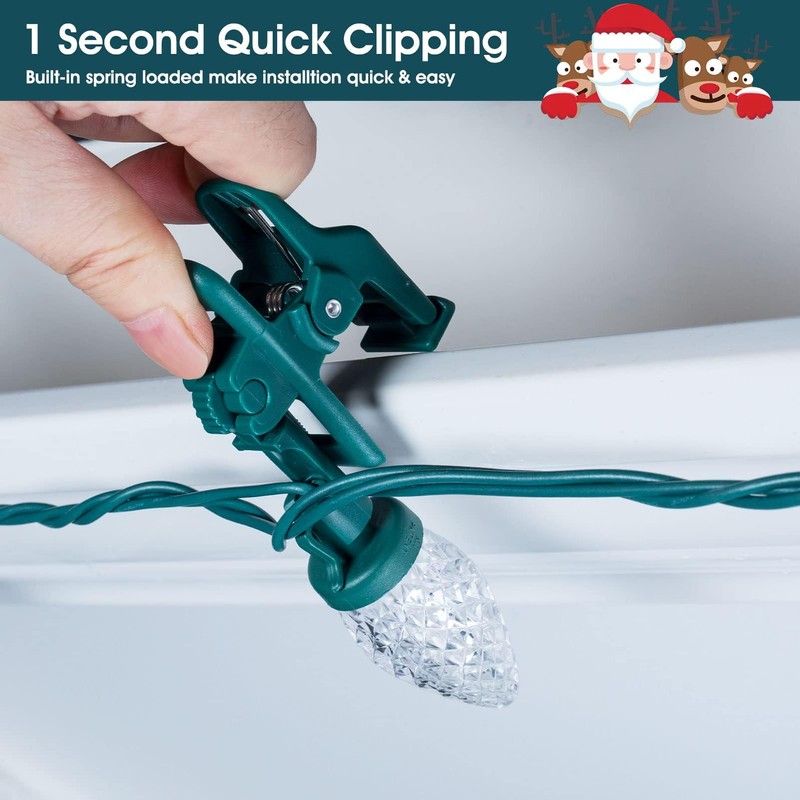 C9 68Ft Led Christmas String Lights 100 LED with Quick