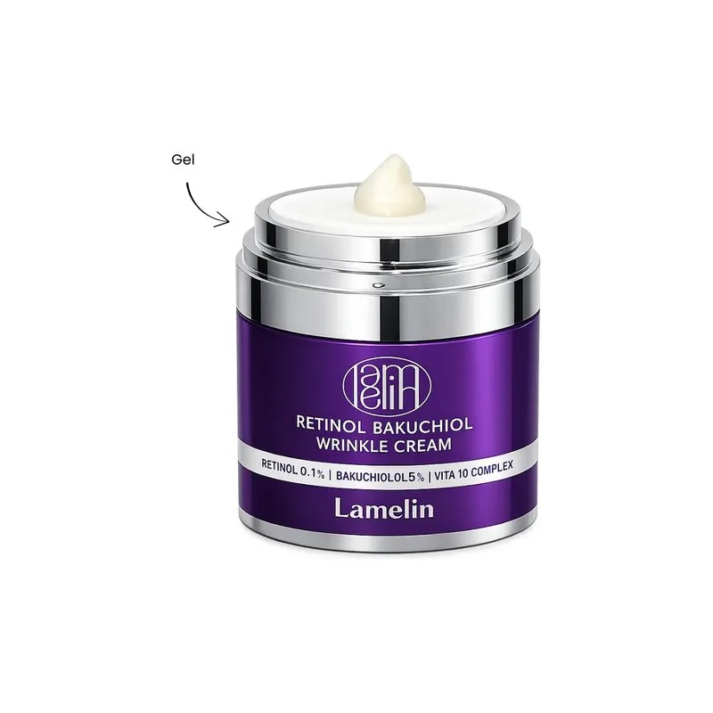 Crema Lamelin Facial Coreana con Retinol y Bakuchiol para Líneas
