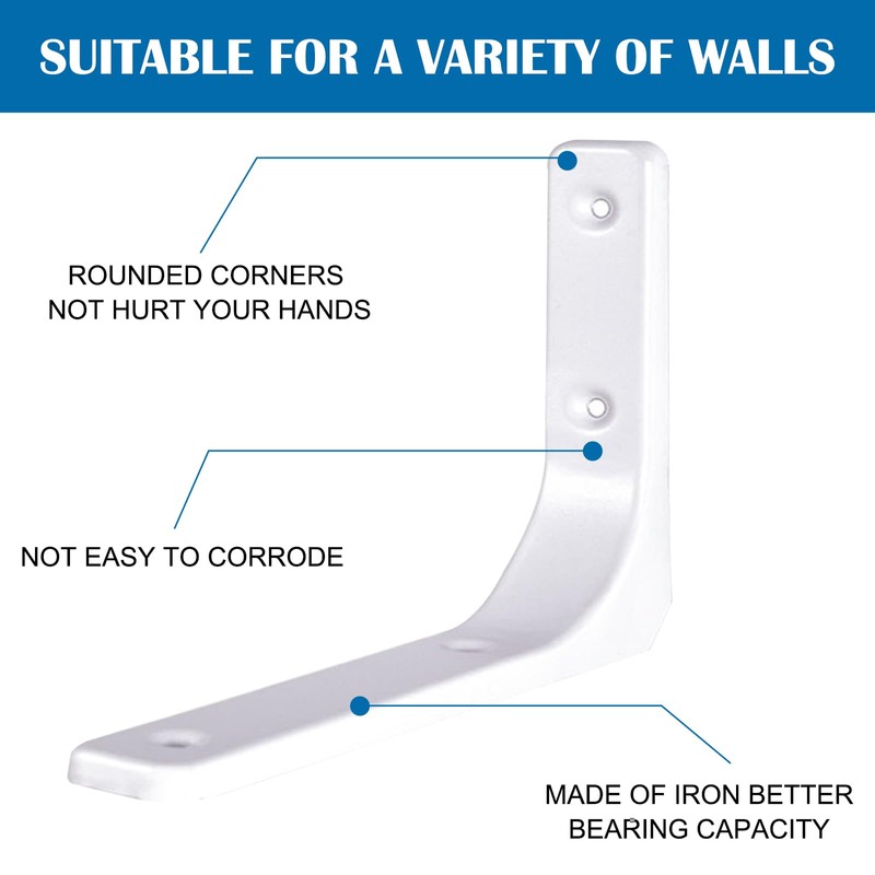 2 Pcs Shelf Wall Brackets Supports, 5.9inches/150mm Heavy Duty L