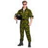 MIMIKRY Men's Costume Fighter Jet Pilot Camouflage Green Fighter Aviator