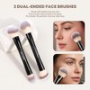 MAANGE Brochas para Maquillaje Profesional, 6 Piezas de Doble Punta