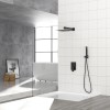 Matte Black 12-Inch Wall Mounted Square Bathroom Set Dual Shower