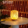 LUSHARBOR Rattan Lamp, Cordless Boho Lamp Battery Operated, Table Lamp