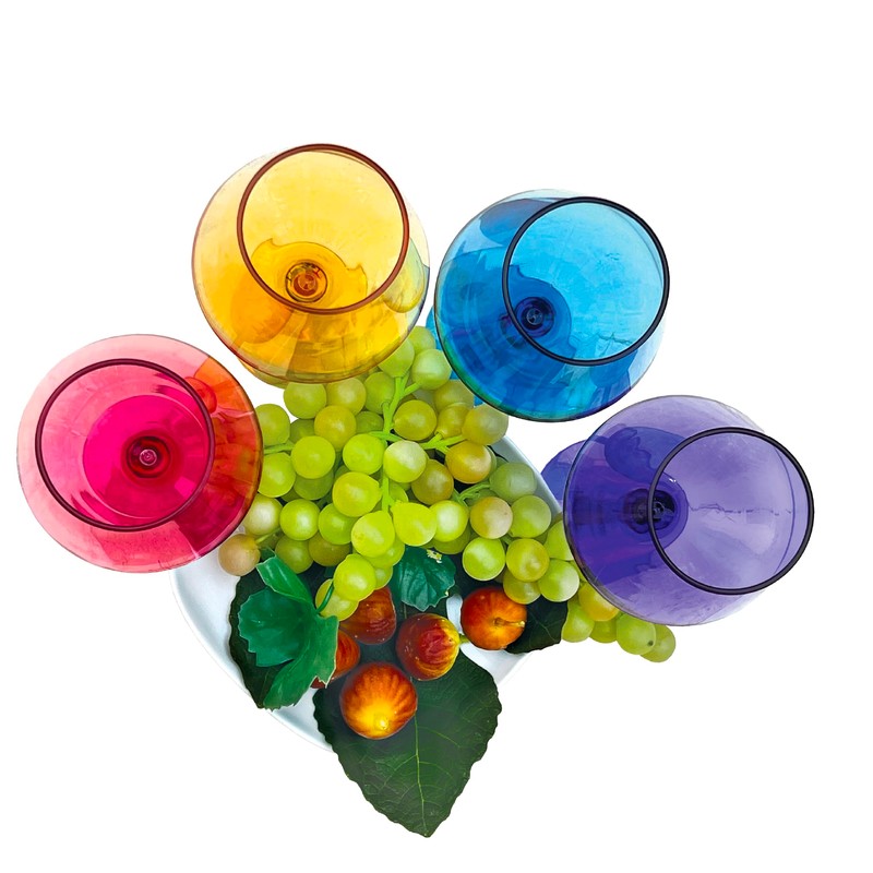 Lily's Home Acrylic Wine Glasses with Stems. Set of 4