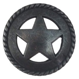 Set of 6 Rustic Rope Lone Star Drawer Pulls Cabinet Knobs Western Southwest Decor Texas (Oil Rubbed Brass)