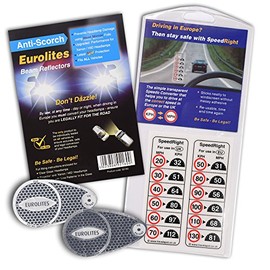 Family Motoring & Leisure Anti Scorch Eurolites Headlamp Beam Adaptors Headlight Converters + Speed Right Sticker