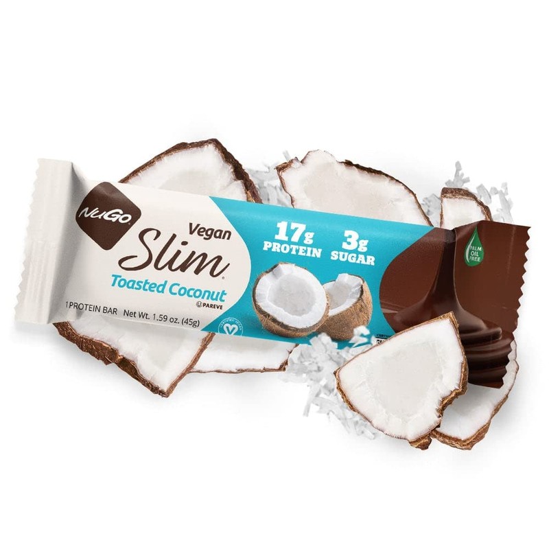 Nugo Slim Dark Chocolate Toasted Coconut, 16g Vegan Protein, 3g