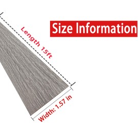 Floor Transition Strip Self Adhesive Laminate Floor Strip Threshold Seam CoverStrip,for Laminate Floor Gaps and Doorway Transitions,Elegant Wood Grain Design（15ft Light Gray Woodgrain