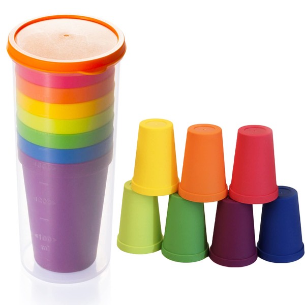 LHKJ Rainbow Cups for Children, Plastic, Neo Plastic Glasses