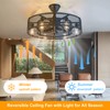 Depuley Outdoor Ceiling Fan with Light: 26" Caged Ceiling Fans