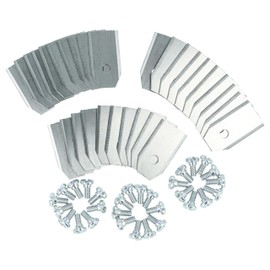 vhbw 30 x Replacement Blades Compatible with Sunseeker Elite X3 RTK, Elite X3 Plus RTK, Elite X5 RTK Lawnmower - Replacement Blade Silver, Steel