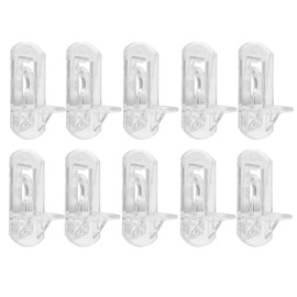 Jamiikury 10pcs Locking Shelf Support Pegs, 8mm Shelf Pins Clear Shelf Clips Plastic Shelf Pegs for Shelves, 8mm Peg x 1-3/16" Thick Shelf