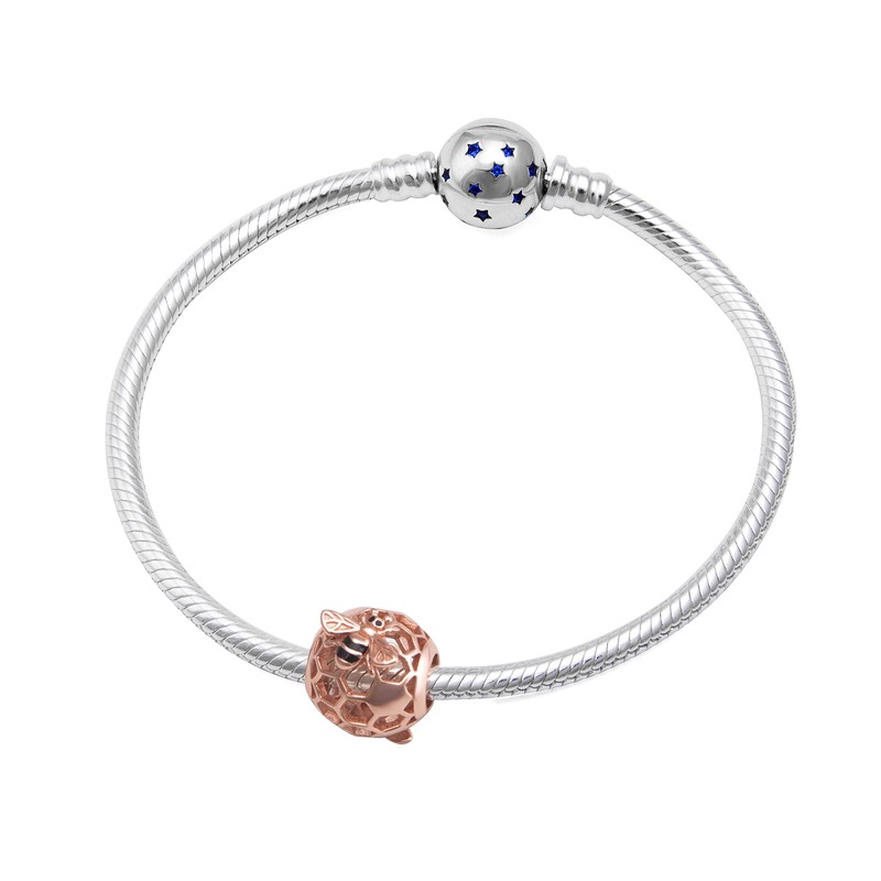 Abalorio de plata de ley 925 con diseño de abeja