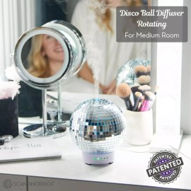 SCANDINORDICA Disco Diffuser Ball Rotating -Essential Oil Diffuser with Whispe Quiet Operation