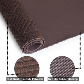 SHNOSU Runner Rugs 2FTx6FT Indoor Outdoor Hallway Runner Rubber Backing Non-Slip Carpet Washable Area Rugs Custom Sizes for Entryway Kitchen Bathroom Laundry Room Balcony Patio Brown