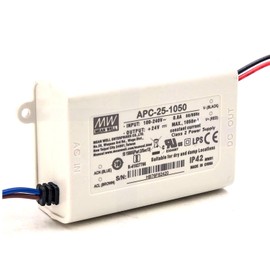 25W Constant Current LED Driver, 9-24V, 1.05A, 90-264VAC/127-370VDC Input, Short Circuit/Overvoltage Protection, Compact Design, for LED Lighting and Electrical Appliances