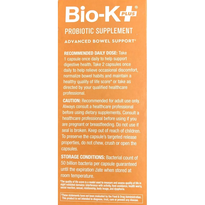 Bio-K+ 4 x Bio-K Plus Probiotic Supplement 50 Billion CFU