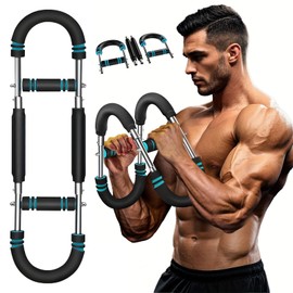 Twister Arm Trainer & Chest Expander - Adjustable Strength (40-100lb) for Upper Body Workout, Arm & Chest Muscle Trainer with Detachable Design (Blue)