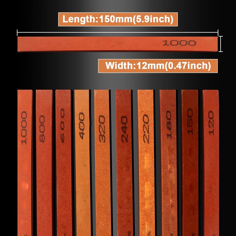 CBRIGHT 10pcs Sharpening Stone Set-10 Grit Assorted Sizes Whetstone Sharpener