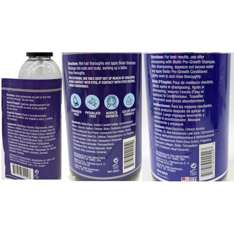 Difeel Biotin Pro-Growth Shampoo, Conditioner & Leave-in Spray Set -