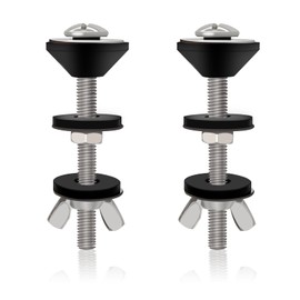 2PCS Universal Toilet Tank to Bowl Bolts, Heavy Duty Toilet Tank Replacement kit, Stainless Steel Rustproof Bolt Hardware Kits and Rubber Washers Gaskets for Toilet Tank Bolts (Silver)