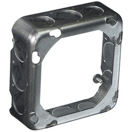 4-11/16 in. Square Extension Ring, Drawn, 1-1/2 in. Deep with Eight 1/2 and Four 3/4 in. KO's