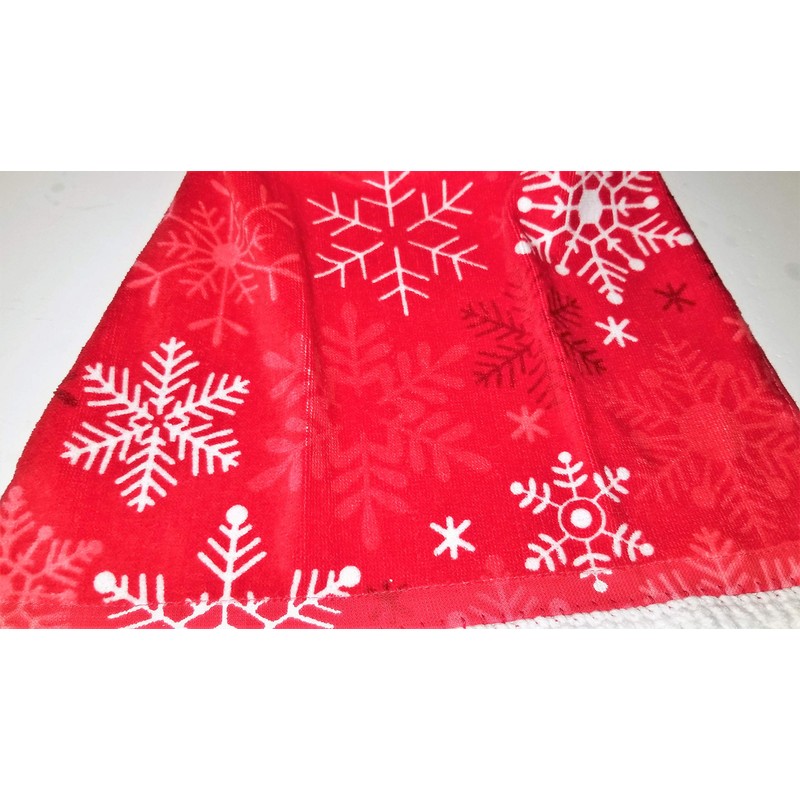 Snowflake Crochet Topped Hanging Kitchen Towel with Decorative Bottom Edge
