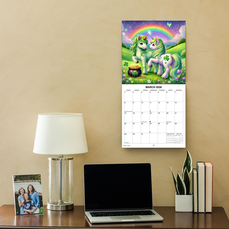 2026 Unicorns Monthly Wall Calendar | 12" x 24" |