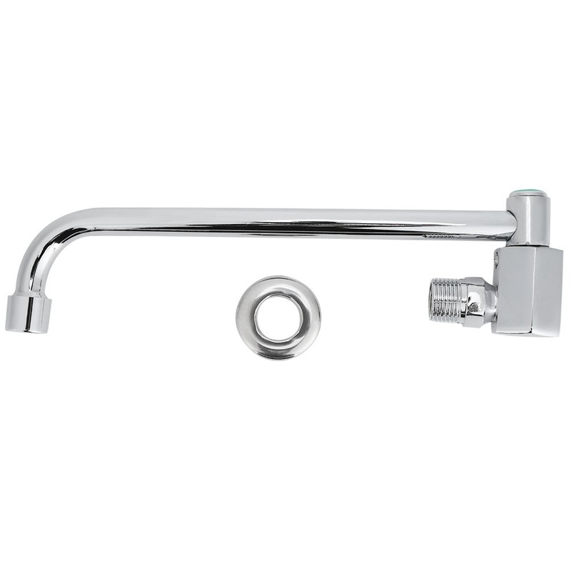 Copper Alloy Silver Wall‑Mounted 360 Degree Rotating Faucet Semi‑Automatic Kitchen