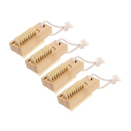 Outanaya 4 pcs Bamboo Nail Brush Hand Toe Nail Scrub Brushes for Fingernail Cleaning Lightweight Portable Manicure Tools for Home Salon Use