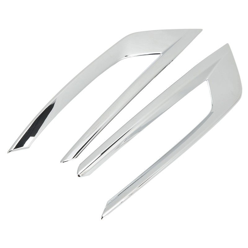 2PCS Front Fog Light Trim Silver Decoration Anti Fading Exterior