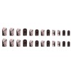 JUSTOTRY Pack of 24 Burgundy Red Nails for Gluing Short,