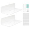 2Pcs Clear Floating Shelf Acrylic Fine Surface Delicate Modern Transparent