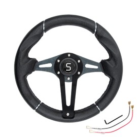 Shu-Ran Golf Cart Steering Wheel, 12.5"/320mm Universal Club Car Steering Wheel for Club Car DS and Precedent EZGO RXV & TXT Yamaha Most Golf Cart (Style 1)