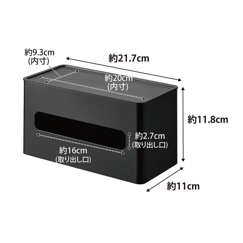 Yamazaki 2041 Double-Sided Compact Tissue & Wet Sheet Case, Black,