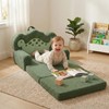 TinyPalsa Kids Couch, Convertible Sofa to Lounger Fold Out, Green