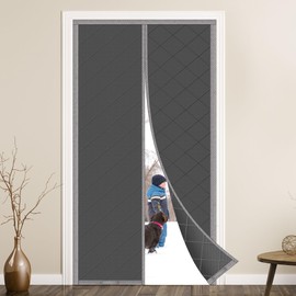 TORRAMI Magnetic Thermal Insulated Door Curtain, Fits Door Size 32" x 80", Thicken Oxford Material Door Screen Indoor/Outdoor Durable Waterproof & Windproof Door Cover Weighted Bottom