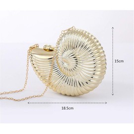 Aimeely Women Creative Conch Shell Prom Party Clutch Purse Acrylic Chain Strap Shoulder Bags, Gold, One Size