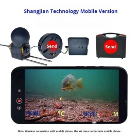 Split-Screen Live Streaming Fish Finder, Connect Wirelessly to Your Mobile for Ultimate Conveniencecolor: Black mobile host + 50m gold camera