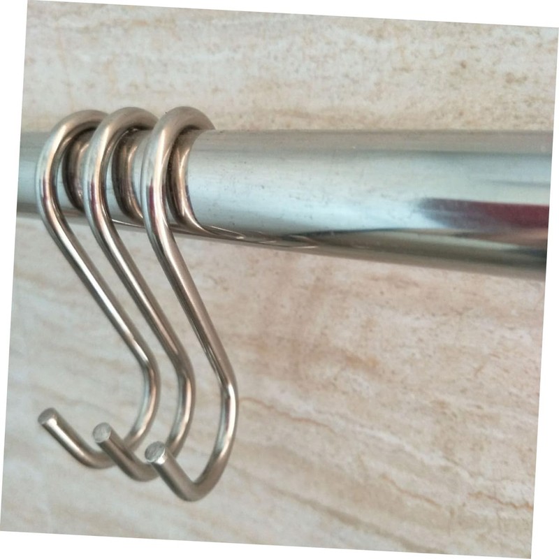 BUGUUYO 10pcs Stainless Steel S Hooks Hanging Hooks for Kitchenware