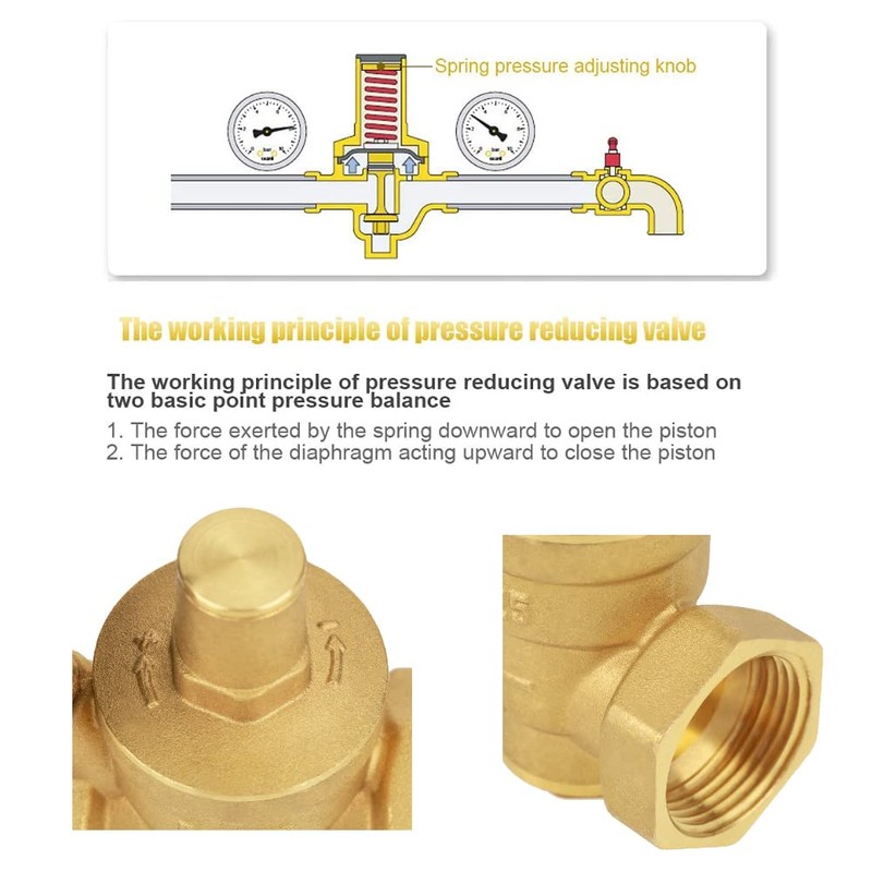 Hilitand DN25 Brass Relief Valve Adjustable Water Pressure Reducing Regulator