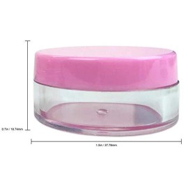 Beauticom 300 Pieces 10G/10ML Round Cosmetic Cream Clear Plastic Sample Pot Jars Pink Lids
