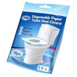 Rockland Guard Toilet Seat Cover - Flushable & Disposable Toilet Seat Cover for Bathroom - Road Trip Accessories & Travel Essentials for Kids & Adults - 10 Resealable Packs with 10 Sheets - 100-Count