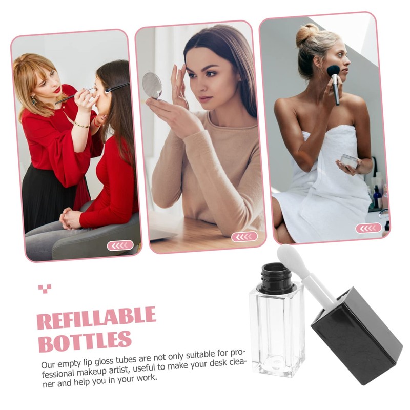 Mikinona 12pcs Bulk Lip Balm Tubes Refillable Empty Lip Gloss