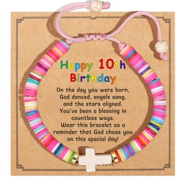 Drogomen 10th Birthday Gifts for Her, Best 10 Year Old Birthday Gifts Ideas Cute Bracelet for Teens10 Year Old Birthday Decorations Jewelry Bracelet Gifts Adjustable (10th)