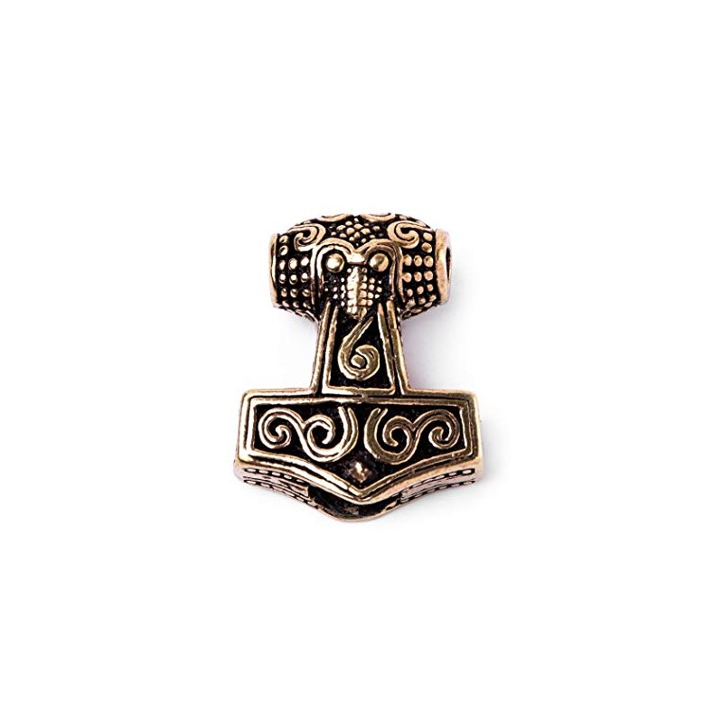 Battle-Merchant Viking Beard Bead and Pendant Thor's Hammer Made of
