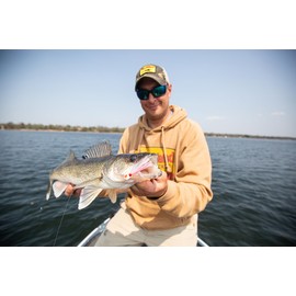 Northland Fishing Tackle Deep Vee Flashtail Jig Walleye Fishing Lure, Keeled Jig Head Design with Sharp Hooks and Flash Tail Skirt, 1/16 Oz, Walleye, 2 Jigs Per Pack