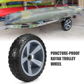 10 Inches Puncture Proof Kayak Trolley Tire Wheel, 330lbs Capacity, Heavy Duty Replacement Tire Wheel TPU/Nylon/Metal Replacement for Kayak Canoe Most Trolleys
