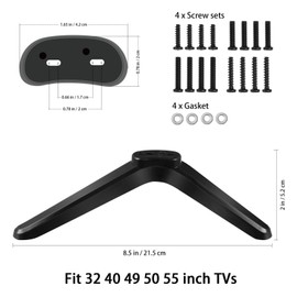 DOITOOL 2Pcs TV Legs,Universal TV Stand for Screens Up to 32-55,Table Holder Stand with Screws,Easy Installation